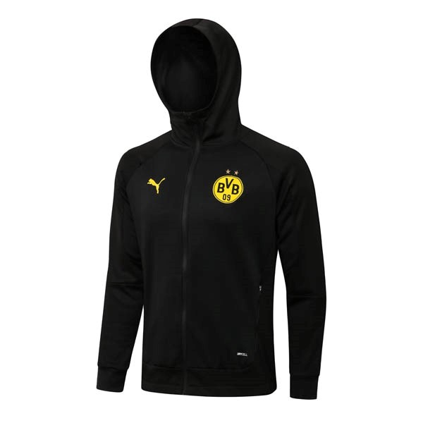 Sweat Shirt Capuche Borussia Dortmund 2022-23 Noir Jaune